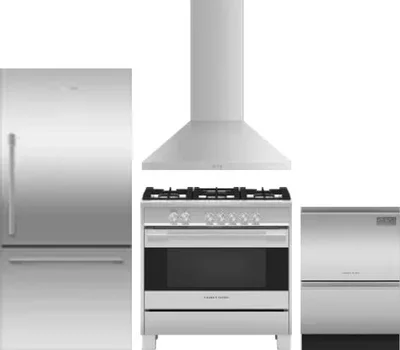 4 Piece Package Includes Refrigerator, Range, Hood And Dishwasher